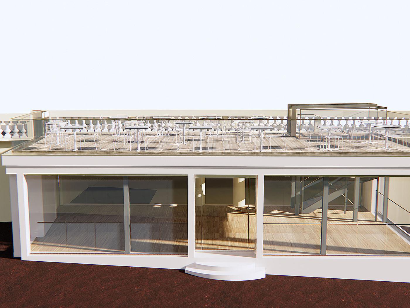 Véranda toîture-terrasse commerciale